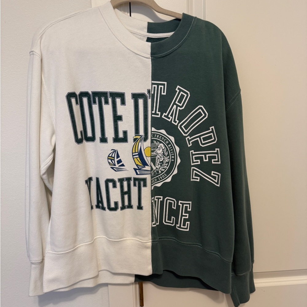 A&F • Soft AF yacht Crop Sweatshirt large two tone Soft AF